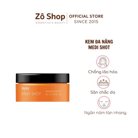 Gel dưỡng trắng, giảm nhăn Niacinamide 8 in 1 - Meishoku Medi Shot Wrinkle and White All In One Gel 50g