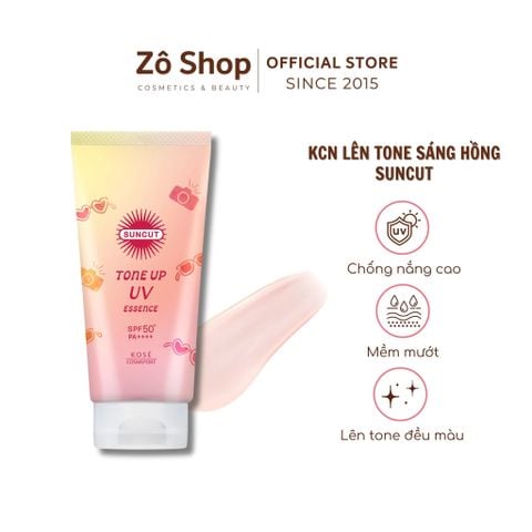 Kem chống nắng lên tone Kose Suncut Tone Up UV Essence Rose Pink SPF50+ PA++++ (80g)