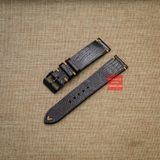 Dây đồng hồ da kì đà Nâu, da thật, may thủ công handmade  kèm khóa, size 18mm - 19mm - 20mm - 21mm - 22mm