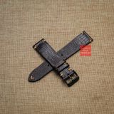 Dây đồng hồ da kì đà Nâu, da thật, may thủ công handmade  kèm khóa, size 18mm - 19mm - 20mm - 21mm - 22mm