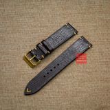 Dây đồng hồ da kì đà Nâu, da thật, may thủ công handmade  kèm khóa, size 18mm - 19mm - 20mm - 21mm - 22mm