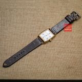 Dây đồng hồ da kì đà Nâu, da thật, may thủ công handmade  kèm khóa, size 18mm - 19mm - 20mm - 21mm - 22mm