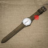 Dây đồng hồ da bò thật - da bò sáp loang màu nâu nhạt kèm khóa, đủ size 18mm-19mm-20mm-21mm-22mm