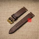 Dây đồng hồ handmade da thảo mộc Pueblo may thủ công không chỉ viền kèm khóa size 18-19-20-21-22mm