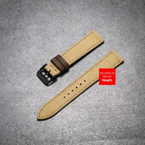 Dây đồng hồ vải canvas Seiko quân đội vàng cát