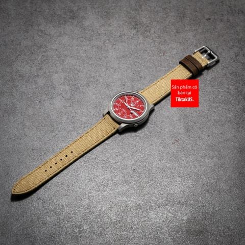 Dây đồng hồ vải canvas Seiko quân đội vàng cát