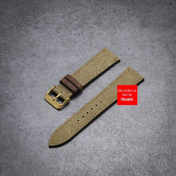 Dây đồng hồ vải canvas Seiko quân đội màu xanh lá