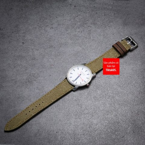 Dây đồng hồ vải canvas Seiko quân đội màu xanh lá