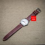 Dây đồng hồ da kì đà Nâu Đỏ, da thật, may thủ công handmade  kèm khóa, size 18mm - 19mm - 20mm - 21mm - 22mm