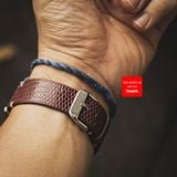 Dây đồng hồ da kì đà Nâu Đỏ, da thật, may thủ công handmade  kèm khóa, size 18mm - 19mm - 20mm - 21mm - 22mm