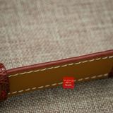 Dây đồng hồ da đà điểu vân vẩy màu Nâu Đỏ may thủ công handmade kèm khóa,size 18-19-20-21-22mm
