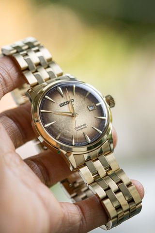 Đồng hồ seiko cũ Seiko Presage 'Beer Julep' Cocktail SRPK48 còn tầm 98%