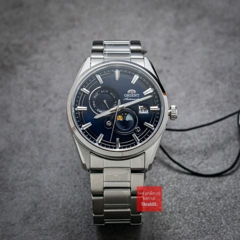 Đồng hồ nam Orient Sun and Moon Stretto RA-AK0315L30B automatic kính sapphire size 41.5 mm dây kim loại