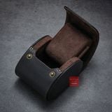 Hộp đựng đồng hồ du lịch 1 ngăn da bò thật 100%, Vintage Travel case nâu cafe