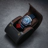 Hộp đựng đồng hồ du lịch 1 ngăn da bò thật 100%, Vintage Travel case nâu cafe