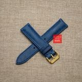 Dây đồng hồ da bò thật, da thảo mộc Pueblo màu XANH DƯƠNG may thủ công handmade size 18-19-20-21-22mm