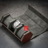 Hộp đựng đồng hồ du lịch 1 ngăn da PU, Vintage Travel case nâu đỏ