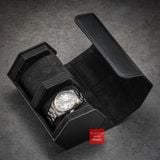 Hộp đựng đồng hồ du lịch da PU, Vintage Travel case màu ĐEN