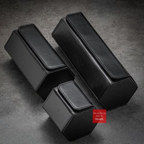 Hộp đựng đồng hồ du lịch da PU, Vintage Travel case màu ĐEN