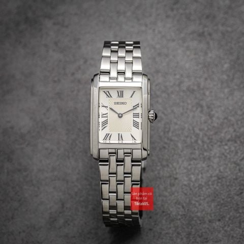 Đồng hồ nữ Seiko tank SWR083P1 máy quartz dây thép