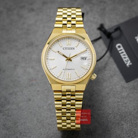 Đồng hồ nam nữ Citizen Automatic Tsuyosa 37mm Mechanical NK0032-56A dây Jubilee mạ vàng
