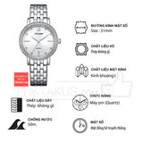 Đồng hồ nữ Citizen EL3100-55A máy pin Quartz dây thép size 31mm