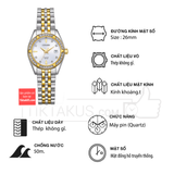 Đồng hồ nữ Citizen EU6066-59A máy pin Quartz dây thép size 26mm