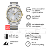 Đồng hồ nam dây thép không gỉ Orient Stretto Date RA-AC0R01S30B  size 38.5mm kính sapphire