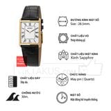 Đồng hồ nam Seiko tank mạ vàng mặt vuông kính sapphire SWR104P1 máy quartz SWR104