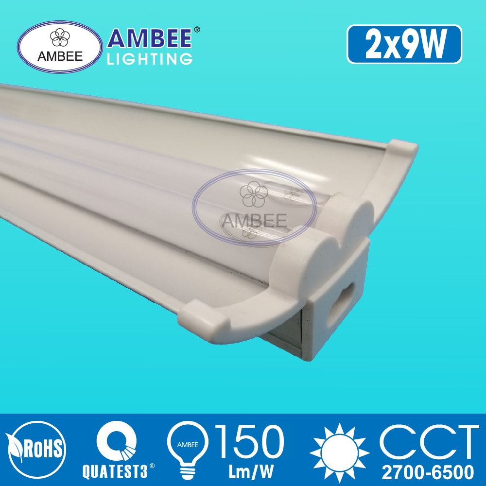 Tube LED T5 With Reflector Integrated Double 0m6 18W