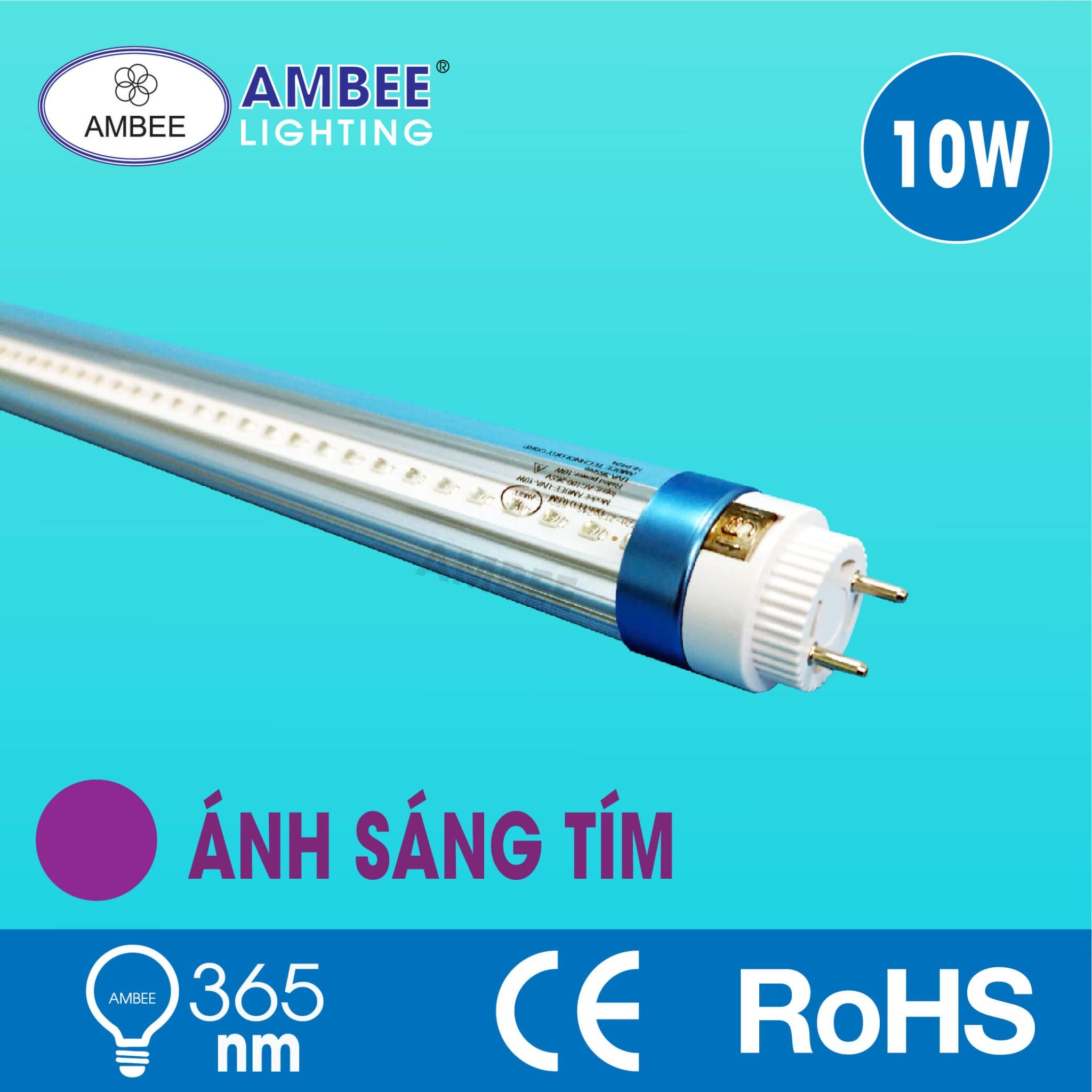 Đèn Tuýp Led T8 0m6 10w Ánh Sáng Tím