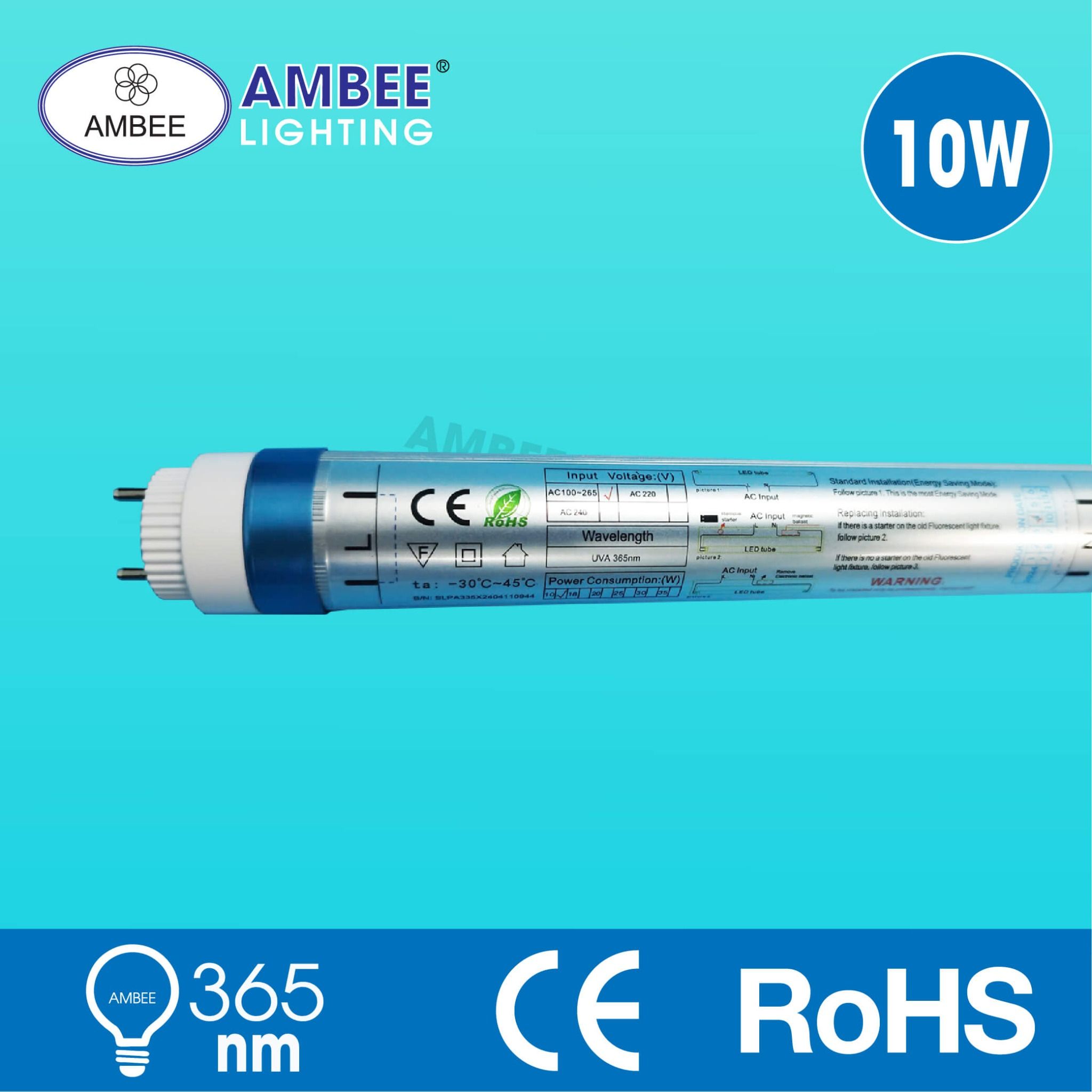 Đèn Tuýp Led T8 0m6 10w Ánh Sáng Tím