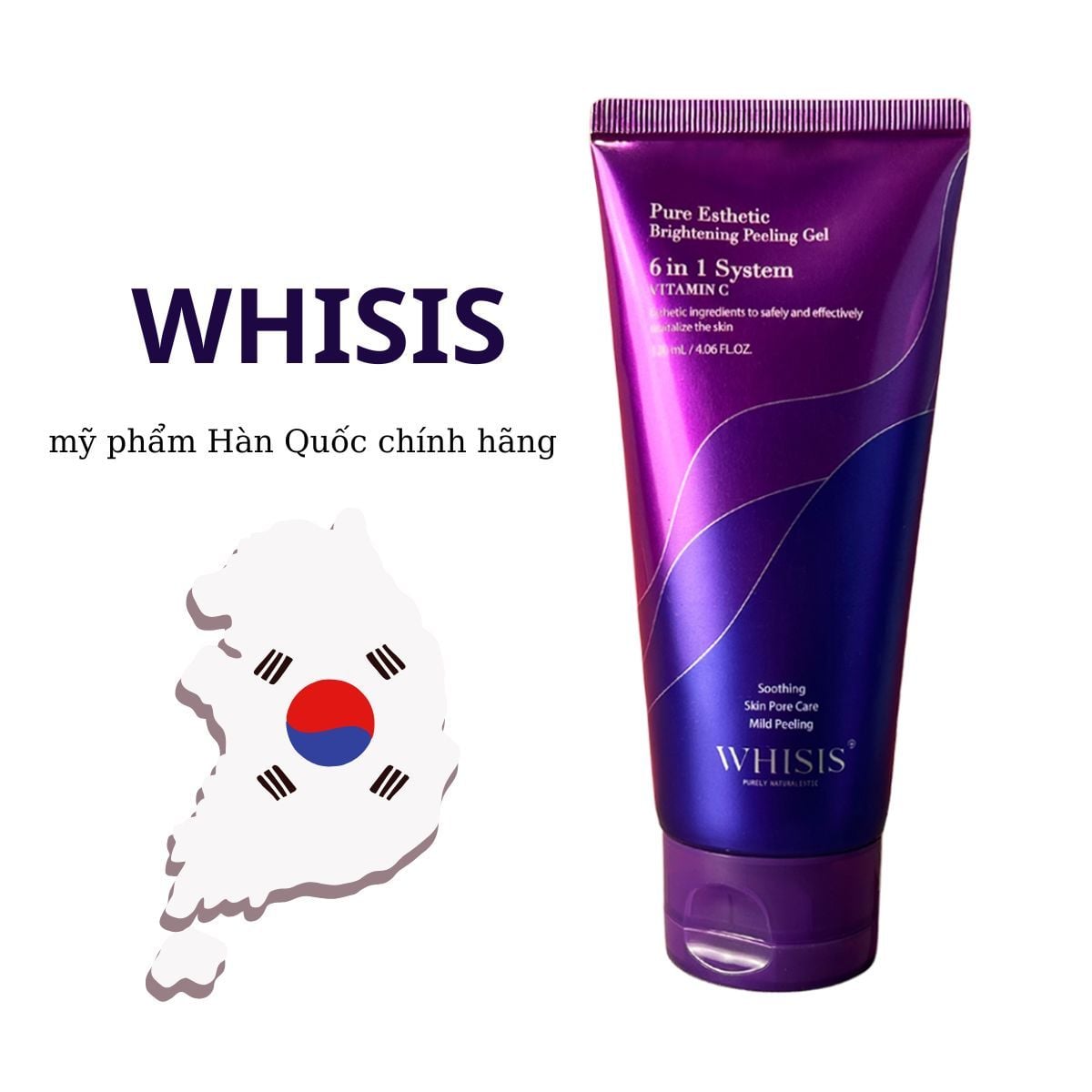  Gel tẩy tế bào chết Whisis 6 in 1 Vitamin C Hàn Quốc dưỡng sáng da 120ml - A144 