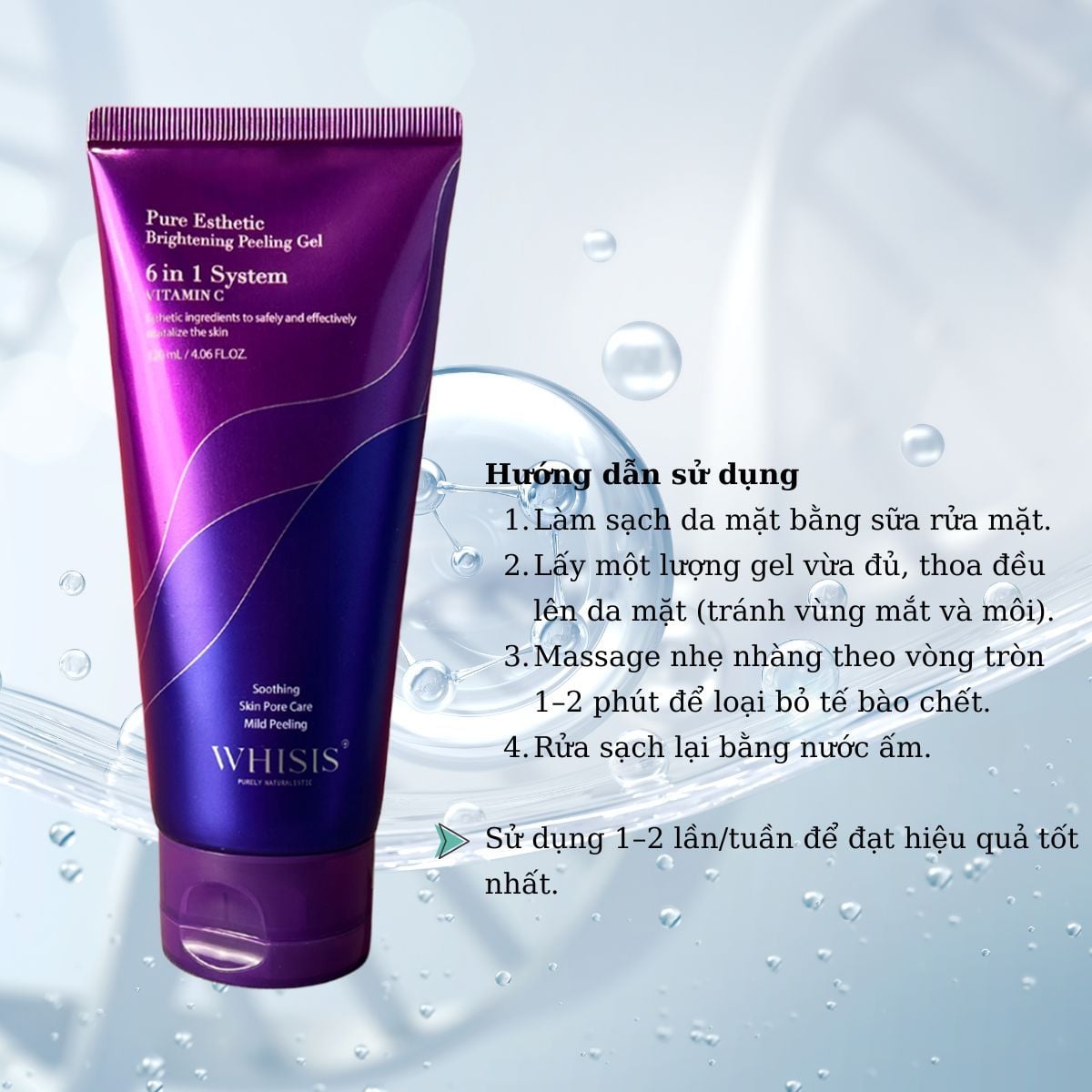  Gel tẩy tế bào chết Whisis 6 in 1 Vitamin C Hàn Quốc dưỡng sáng da 120ml - A144 