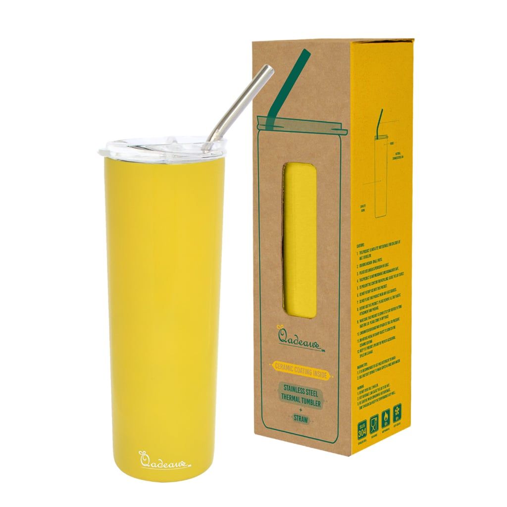 Bình giữ nhiệt 600ml Qadeaux (Topchoice) tặng kèm túi xách lục bình