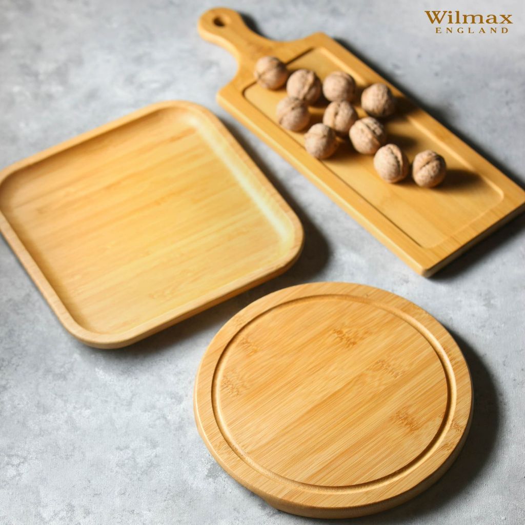 Khay tre chữ nhật có tay cầm Wilmax England