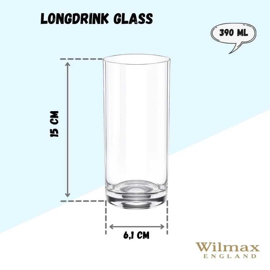 Bộ 6 ly Longdrink 0.39L Wilmax England