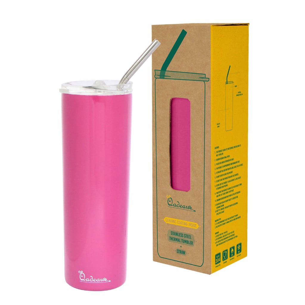 Bình giữ nhiệt 600ml Qadeaux (Topchoice) tặng kèm túi xách lục bình