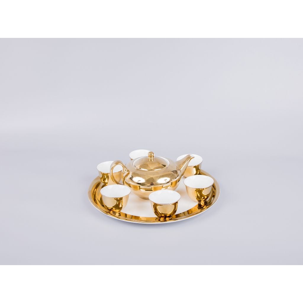 Bộ trà 0.7L Nano Ultra Gold - Rak Porcelain (dĩa 32cm)