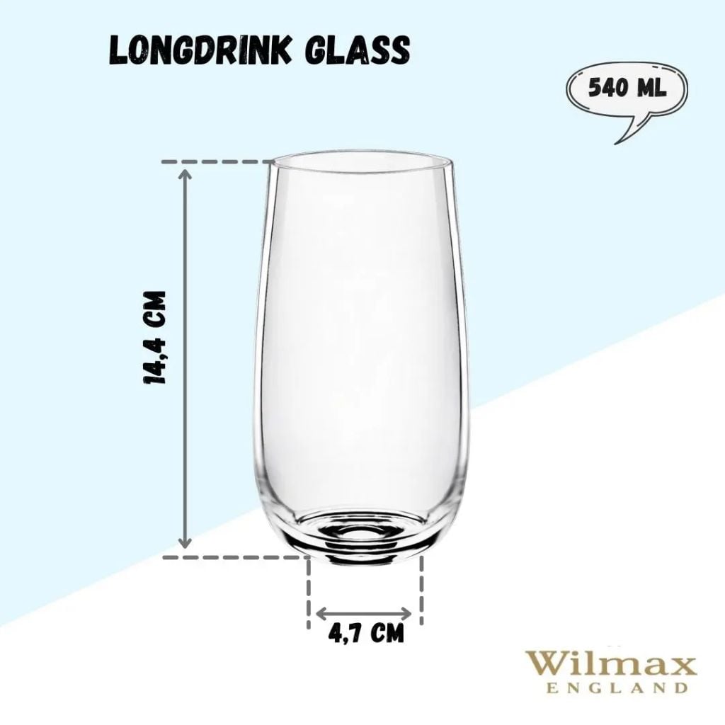 Bộ 6 ly Longdrink 0.54L Wilmax England