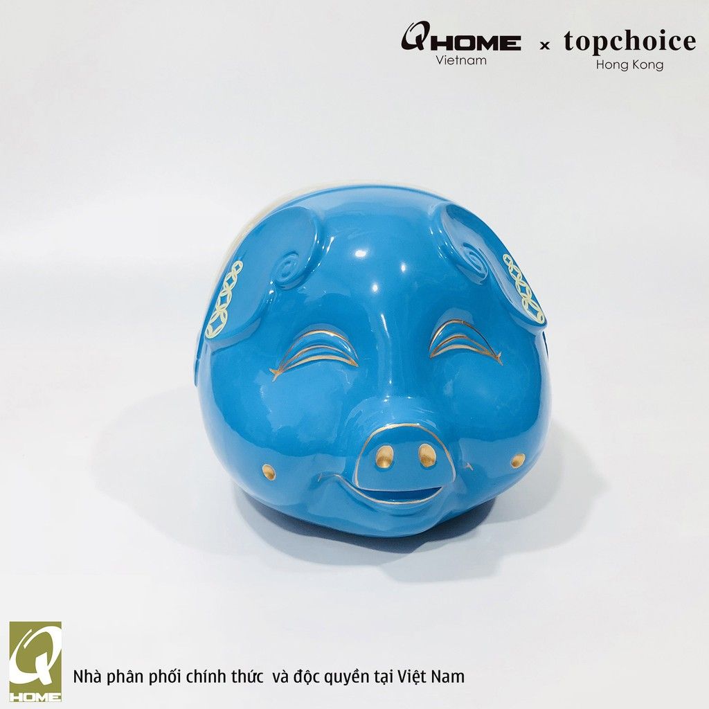 Ống tiền Heo chiêu tài - Xanh dương (Gold)