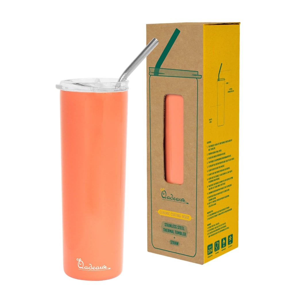 Bình giữ nhiệt 600ml Qadeaux (Topchoice) tặng kèm túi xách lục bình