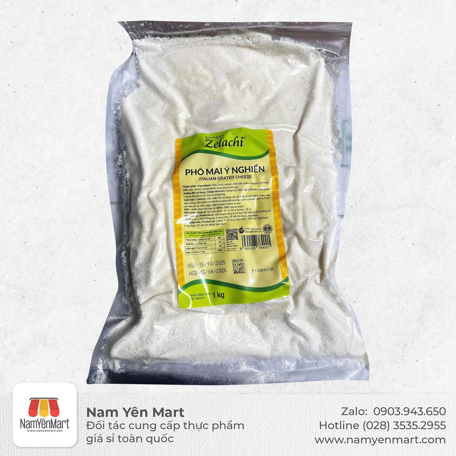  Phô mai Ý bột Zelachi 1kg 
