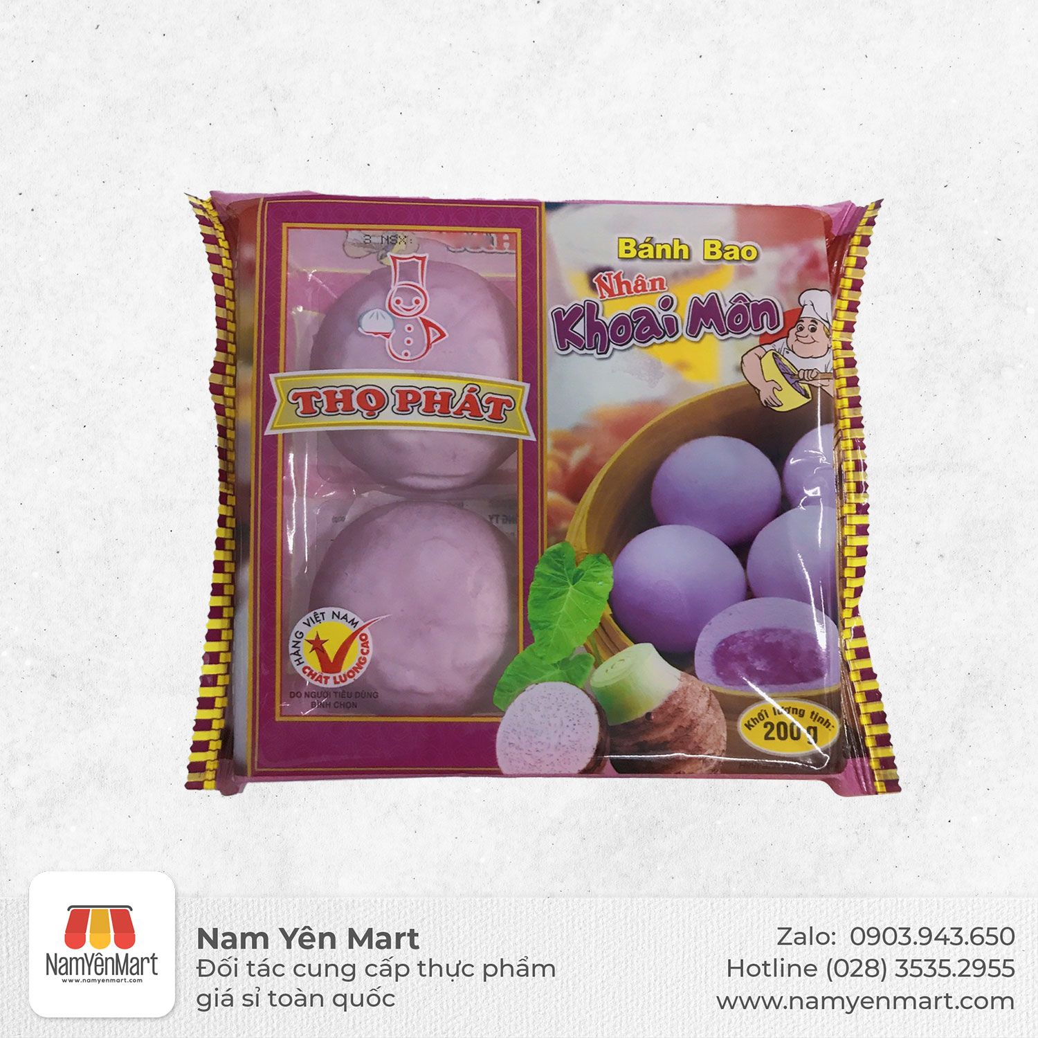  Bánh Bao Nhân Khoai Môn Thọ Phát Bịch 200G 