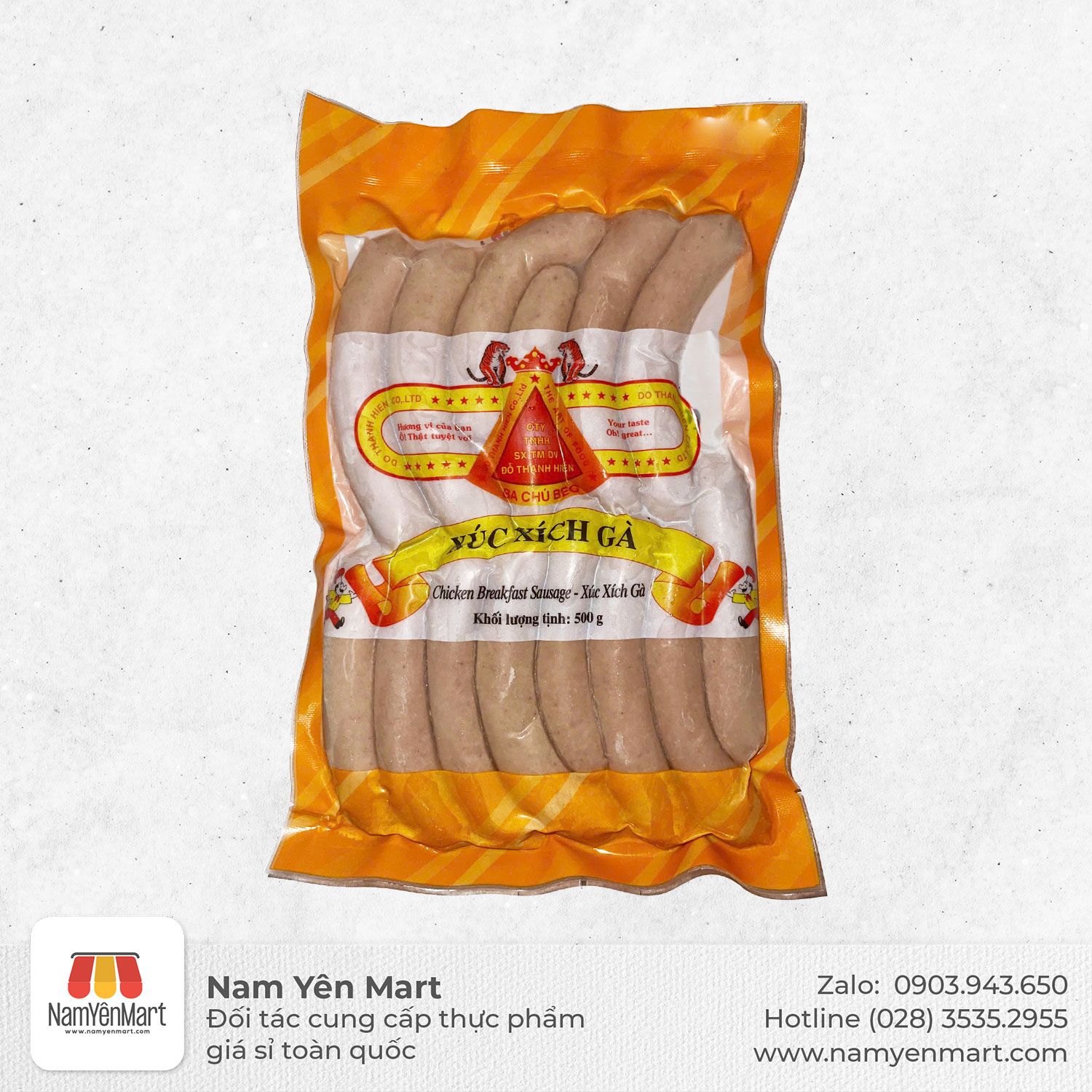  Xúc Xích Chipo Gà Ruột Cừu (500g) Ba Chú Beo 