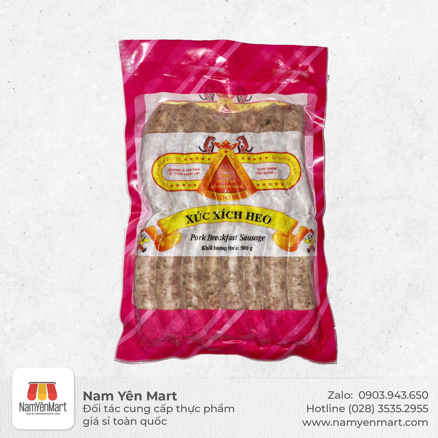  Xúc Xích Chipo Heo Ăn Sáng  500g Ba Chú Beo 