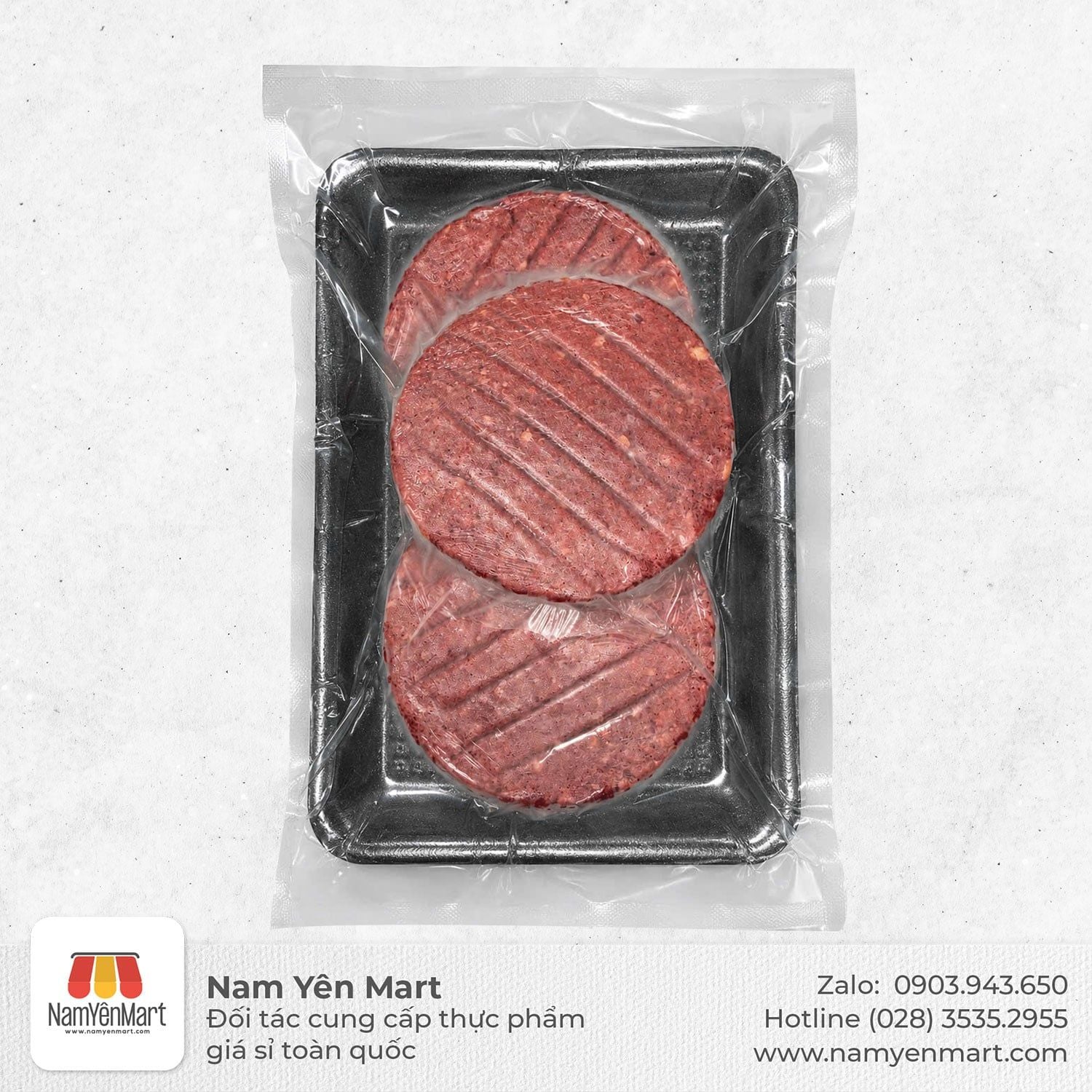  Hamburger bò Úc vĩ 360g (3 miếng) (Nguyên bản, Không gia vị) 