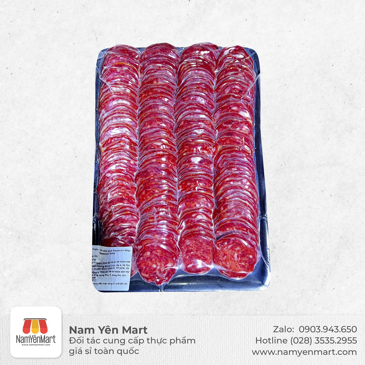  Pepperoni cắt lát 500g Ba Chú Beo 