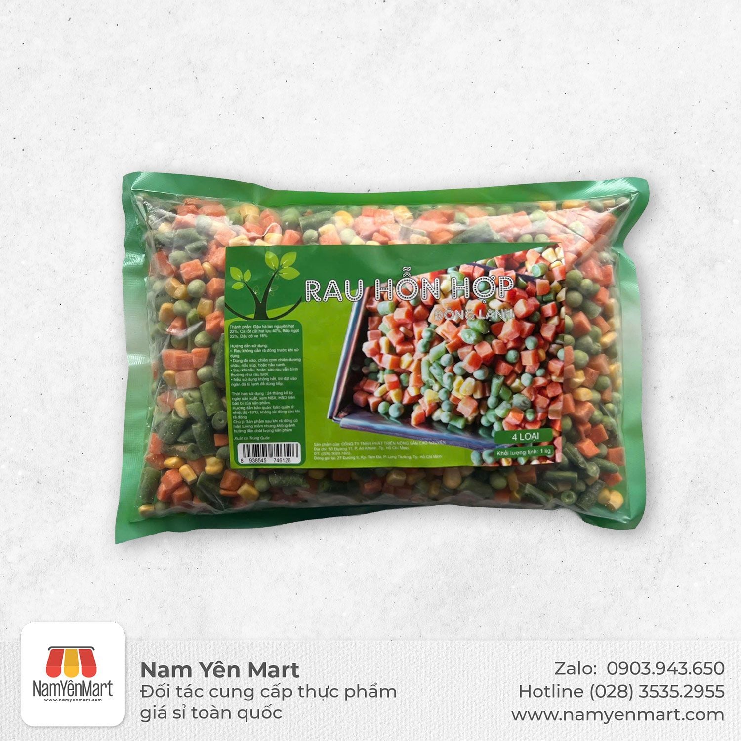  Rau củ hỗn hợp đông lạnh Cao Nguyên (Túi 1Kg) 