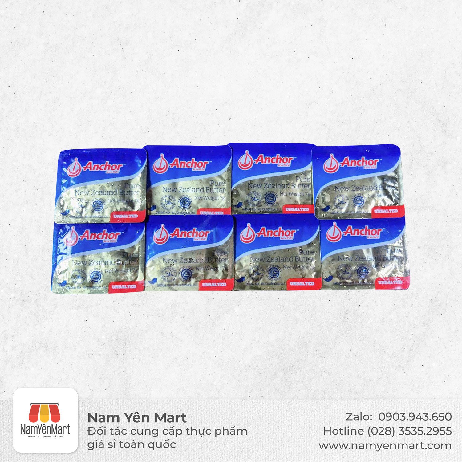  Bơ lạt Vỉ Anchor Vỉ 7g x 8 Hũ 